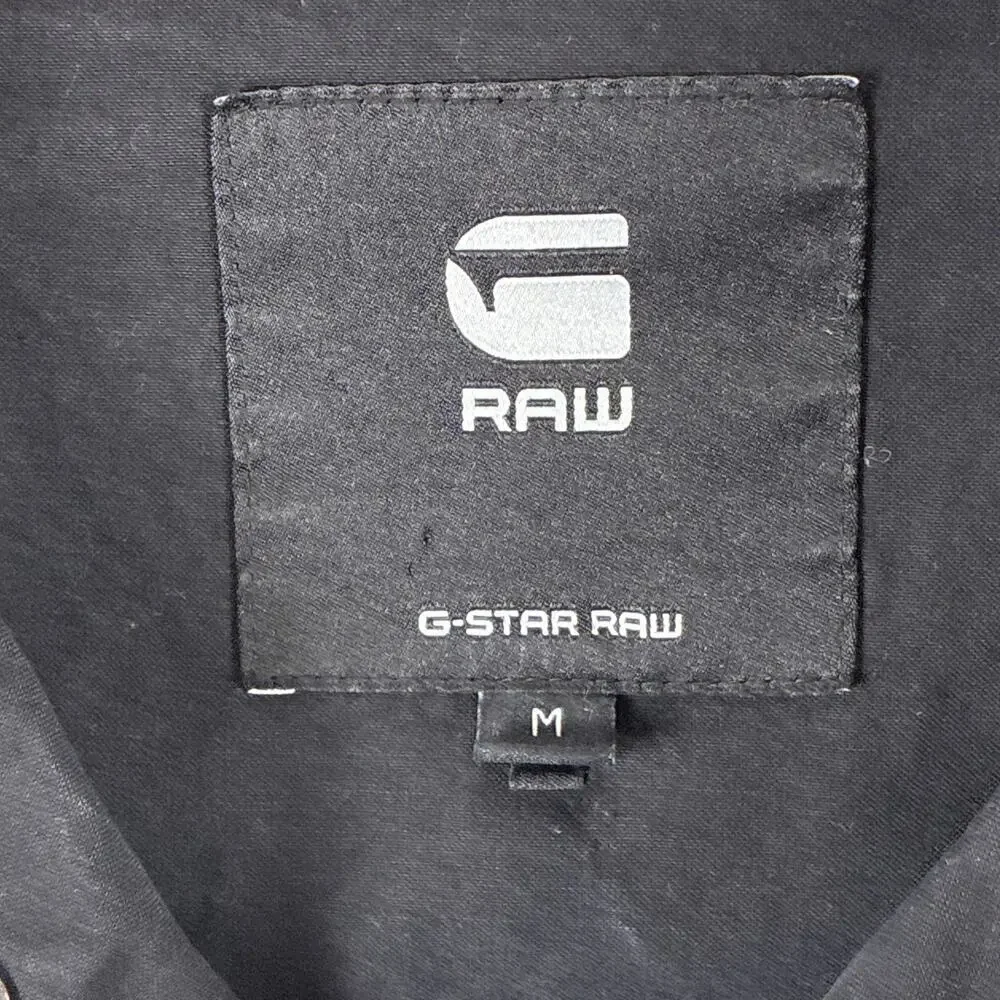 G Star Raw Overshirt Jacket Mens M Black Vodan Denim Indie Luxury Moto Y2K